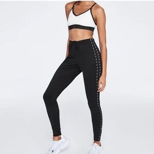 Pink Victoria secret black track pants zs xs